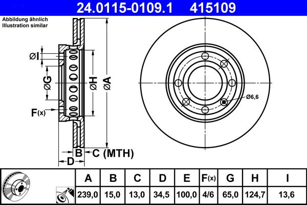 ATE 24.0115-0109.1 - Brake Disc autospares.lv