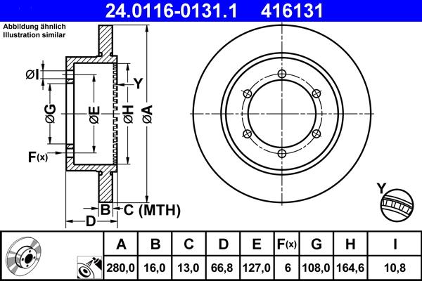 ATE 24.0116-0131.1 - Brake Disc autospares.lv