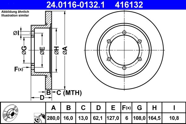 ATE 24.0116-0132.1 - Brake Disc autospares.lv