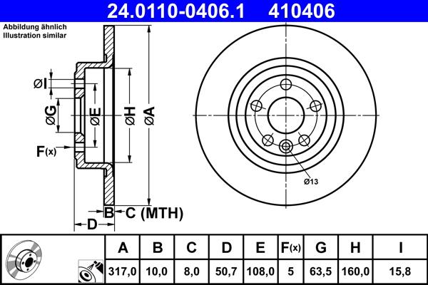 ATE 24.0110-0406.1 - Brake Disc autospares.lv