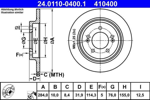 ATE 24.0110-0400.1 - Brake Disc autospares.lv