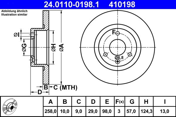 ATE 24.0110-0198.1 - Brake Disc autospares.lv