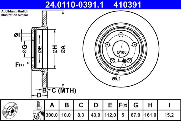 ATE 24.0110-0391.1 - Brake Disc autospares.lv