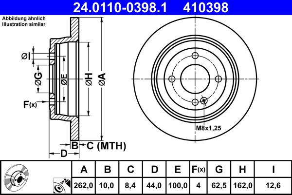 ATE 24.0110-0398.1 - Brake Disc autospares.lv