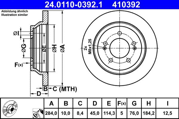 ATE 24.0110-0392.1 - Brake Disc autospares.lv