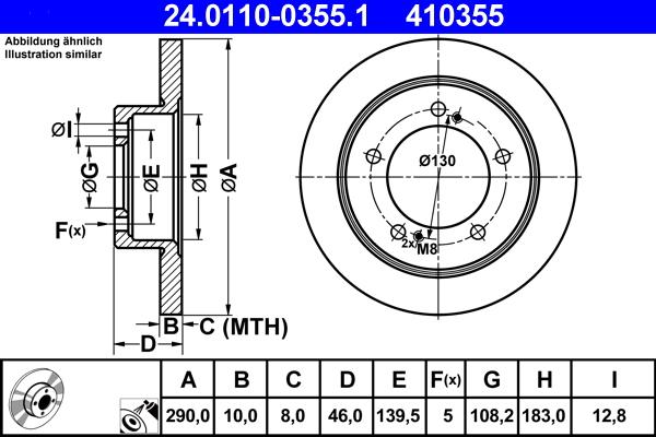 ATE 24.0110-0355.1 - Brake Disc autospares.lv