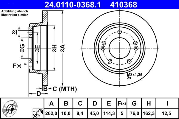 ATE 24.0110-0368.1 - Brake Disc autospares.lv