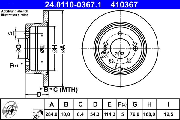 ATE 24.0110-0367.1 - Brake Disc autospares.lv