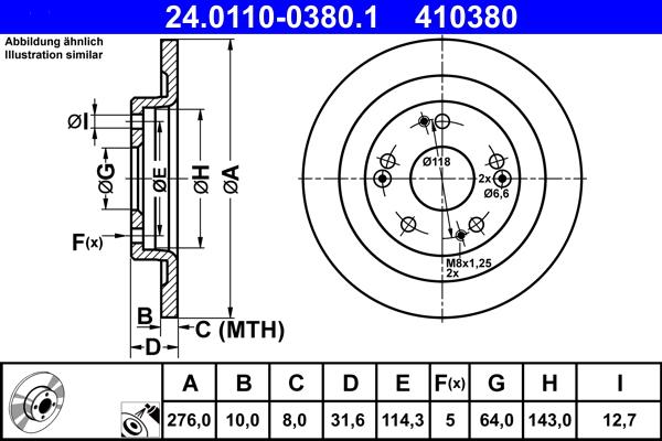 ATE 24.0110-0380.1 - Brake Disc autospares.lv