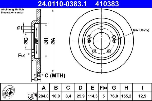 ATE 24.0110-0383.1 - Brake Disc autospares.lv