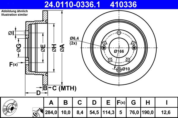 ATE 24.0110-0336.1 - Brake Disc autospares.lv