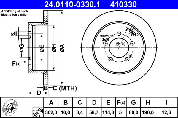 ATE 24.0110-0330.1 - Brake Disc autospares.lv