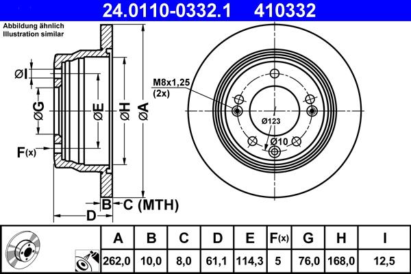 ATE 24.0110-0332.1 - Brake Disc autospares.lv