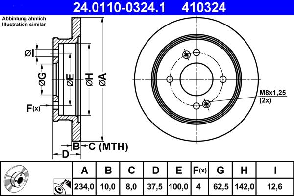 ATE 24.0110-0324.1 - Brake Disc autospares.lv