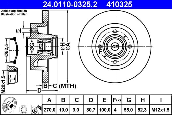 ATE 24.0110-0325.2 - Brake Disc autospares.lv