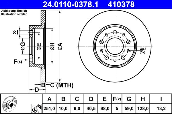 ATE 24.0110-0378.1 - Brake Disc autospares.lv