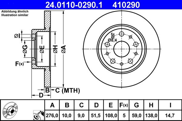 ATE 24.0110-0290.1 - Brake Disc autospares.lv