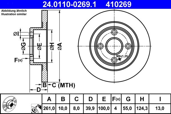 ATE 24.0110-0269.1 - Brake Disc autospares.lv