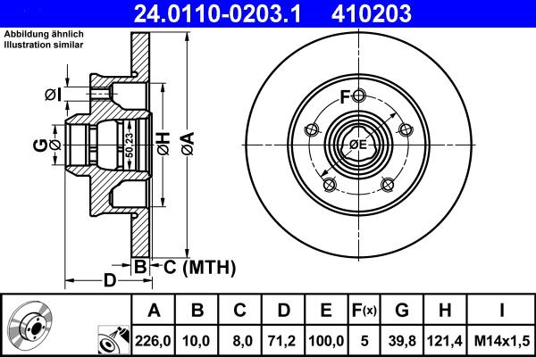 ATE 24.0110-0203.1 - Brake Disc autospares.lv