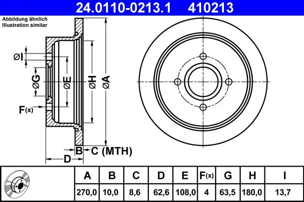 ATE 24.0110-0213.1 - Brake Disc autospares.lv