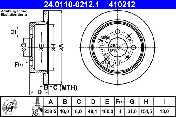 ATE 24.0110-0212.1 - Brake Disc autospares.lv