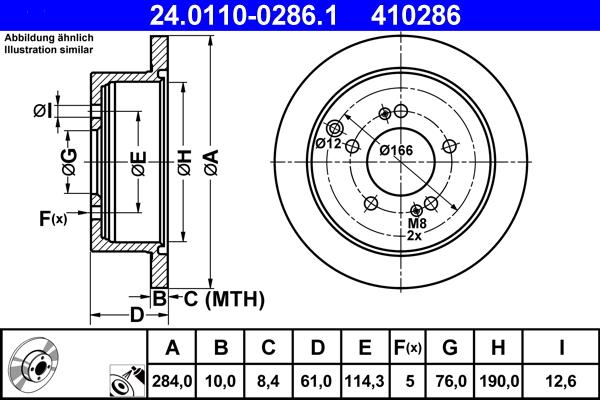 ATE 24.0110-0286.1 - Brake Disc autospares.lv