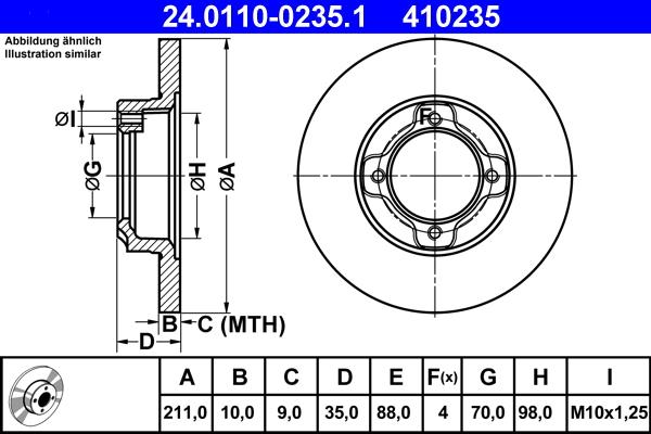 ATE 24.0110-0235.1 - Brake Disc autospares.lv