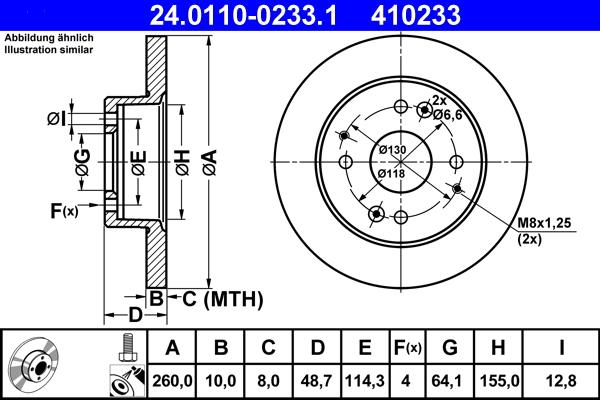 ATE 24.0110-0233.1 - Brake Disc autospares.lv