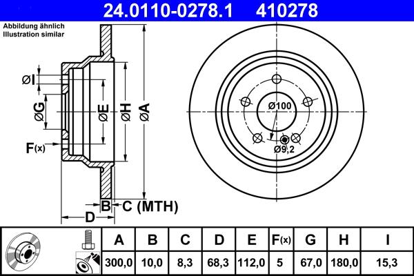 ATE 24.0110-0278.1 - Brake Disc autospares.lv