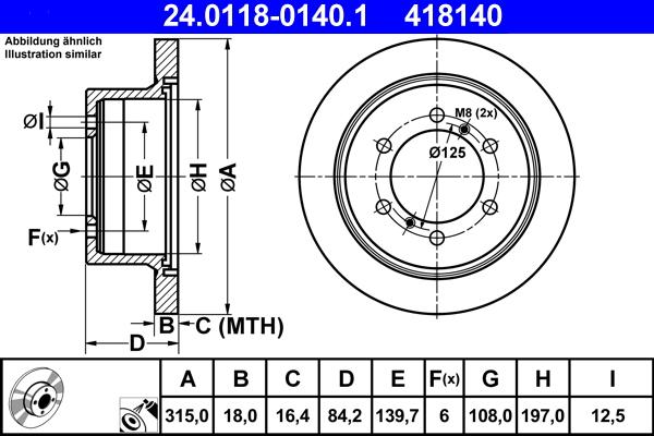 ATE 24.0118-0140.1 - Brake Disc autospares.lv