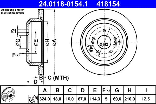 ATE 24.0118-0154.1 - Brake Disc autospares.lv