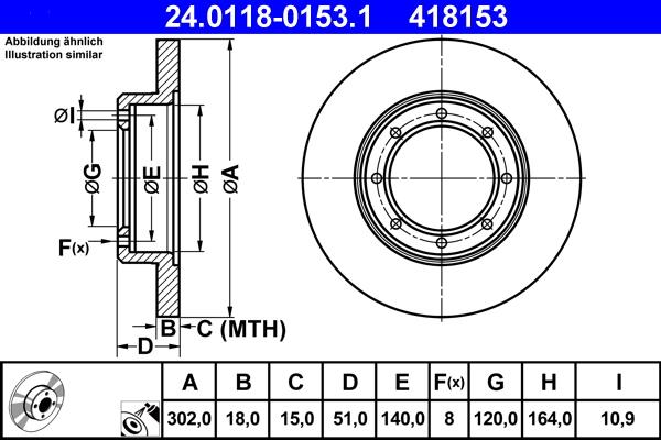 ATE 24.0118-0153.1 - Brake Disc autospares.lv