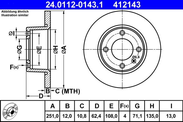 ATE 24.0112-0143.1 - Brake Disc autospares.lv