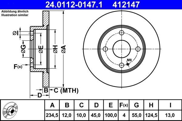 ATE 24.0112-0147.1 - Brake Disc autospares.lv