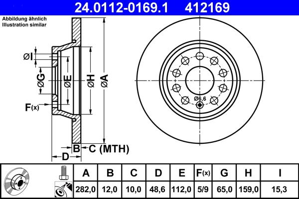 ATE 24.0112-0169.1 - Brake Disc autospares.lv