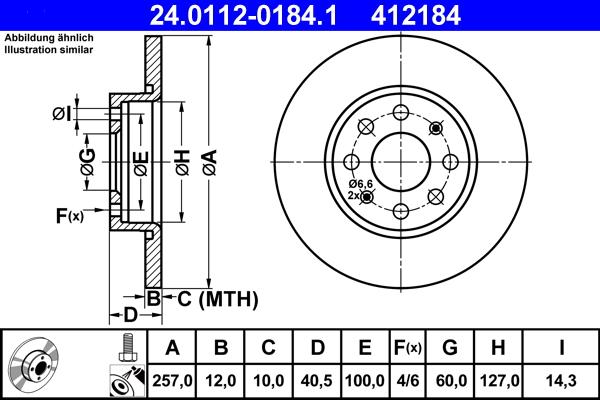 ATE 24.0112-0184.1 - Brake Disc autospares.lv