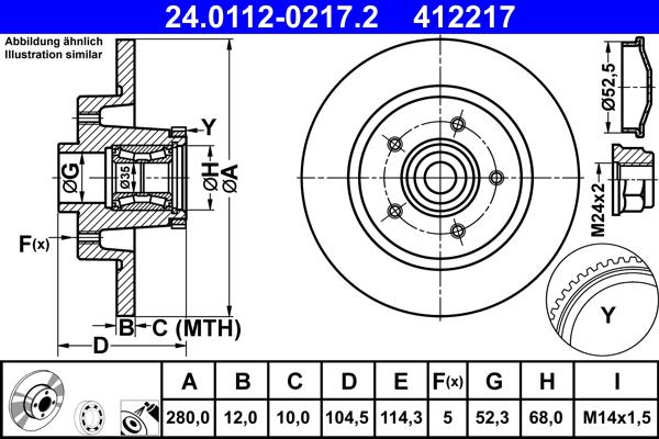 ATE 24.0112-0217.2 - Brake Disc autospares.lv