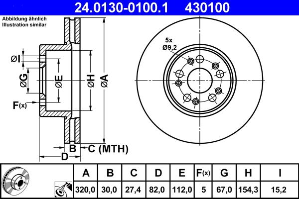 ATE 24.0130-0100.1 - Brake Disc autospares.lv