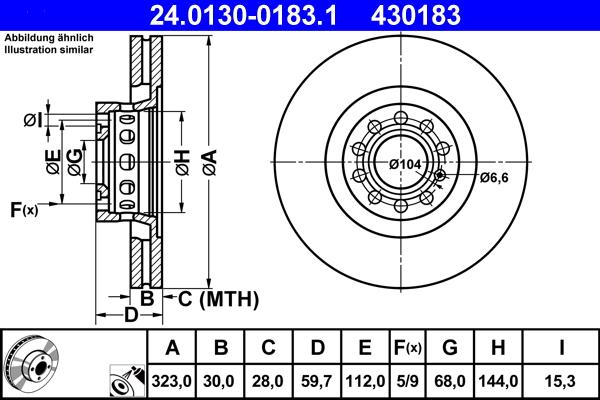 ATE 24.0130-0183.1 - Brake Disc autospares.lv