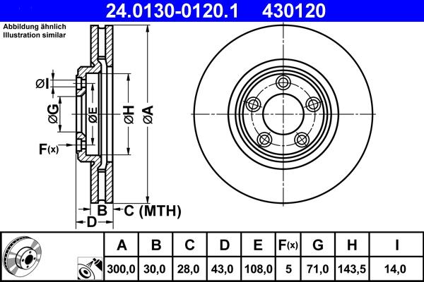 ATE 24.0130-0120.1 - Brake Disc autospares.lv