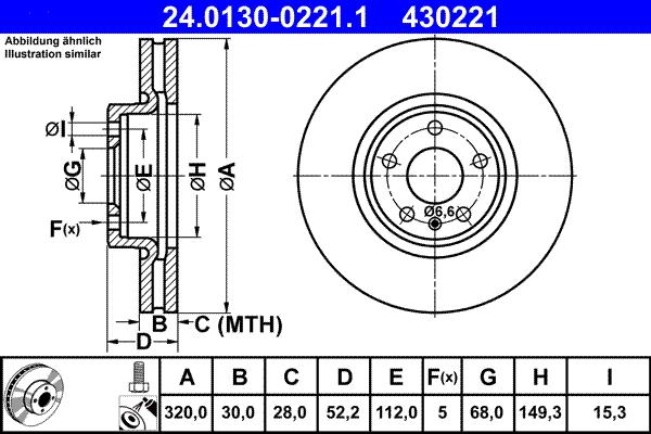 ATE 24.0130-0221.1 - Brake Disc autospares.lv