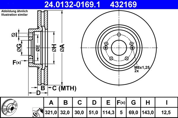 ATE 24.0132-0169.1 - Brake Disc autospares.lv