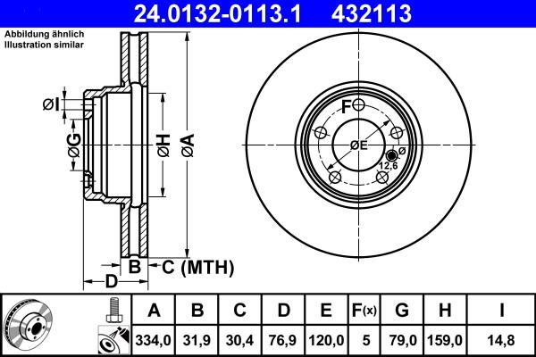 ATE 24.0132-0113.1 - Brake Disc autospares.lv