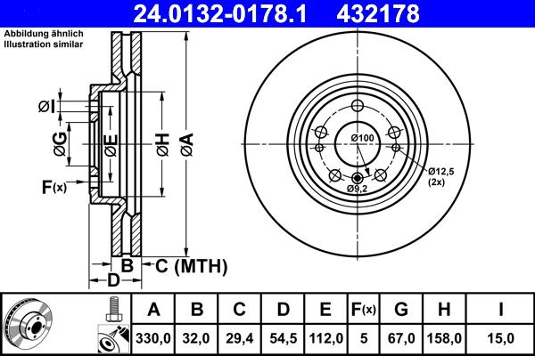 ATE 24.0132-0178.1 - Brake Disc autospares.lv