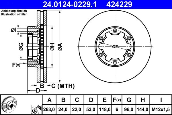 ATE 24.0124-0229.1 - Brake Disc autospares.lv