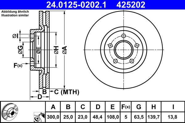 ATE 24.0125-0202.1 - Brake Disc autospares.lv