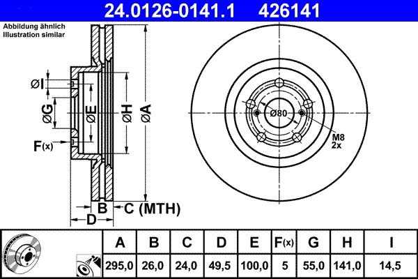 ATE 24.0126-0141.1 - Brake Disc autospares.lv