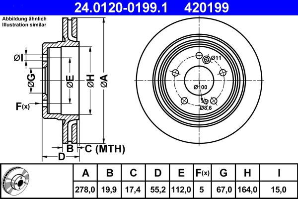 ATE 24.0120-0199.1 - Brake Disc autospares.lv