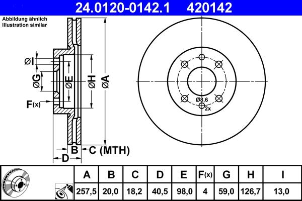 ATE 24.0120-0142.1 - Brake Disc autospares.lv