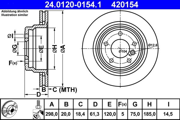 ATE 24.0120-0154.1 - Brake Disc autospares.lv